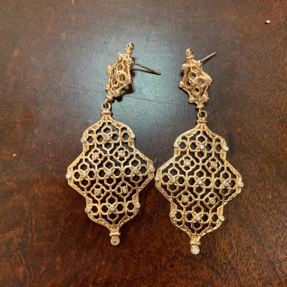Kendra Scott emblem earrings with cz